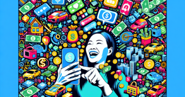 Create an image of a vibrant and dynamic smartphone screen filled with various popular money-making app icons, such as TaskRabbit, Uber, Airbnb, and Etsy. Surround the smartphone with dollar bills and