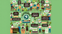 A vibrant and upbeat illustration showing twelve different methods to get free Starbucks gift cards and coffee. It features people engaging in various activities such as filling out surveys on a lapto